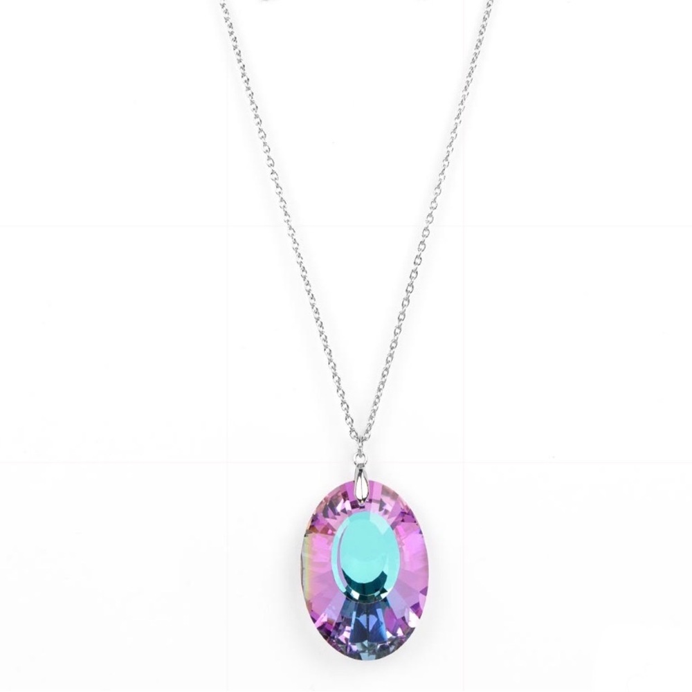 Elegant Silver and Pink Necklace Set